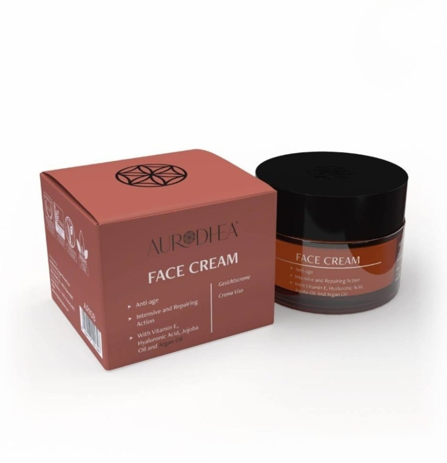 Crème visage à l’huile d’Argan - 50 ml Enrichie en acide hyaluronique, vitamine E et huile de Jojoba